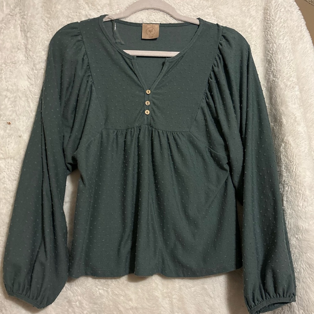 Sage detailed blouse